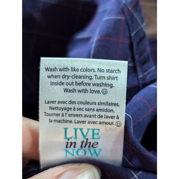 Stone Rose Men's Multi-Color Windowpane Long-Sleeve Button-Front Shirt Size M - Picture 9 of 9